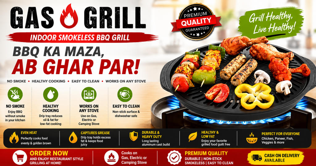 Non Stick Korean BBQ Grill Pan with Oil Drip Tray