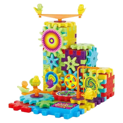 Rotating Building Blocks with Gears for STEM Learning 81pcs