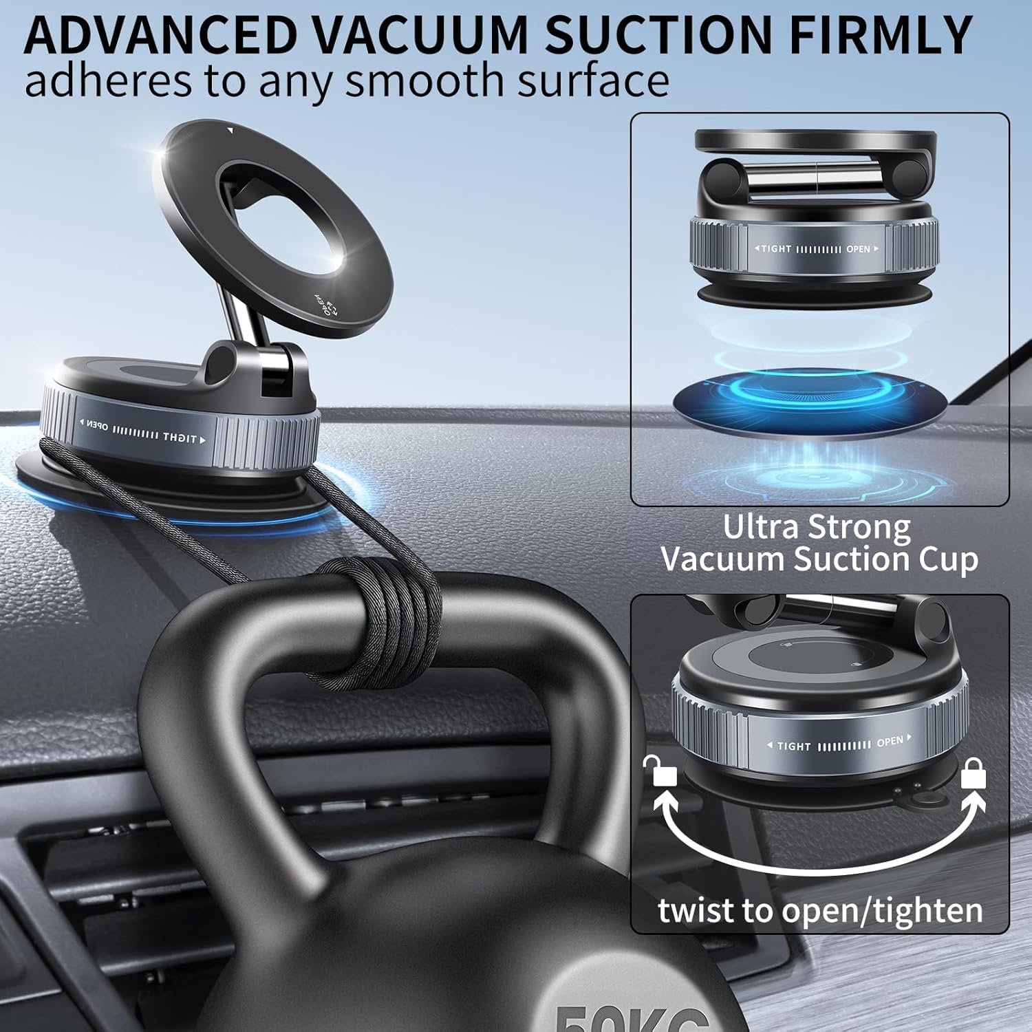 Universal 360° Vacuum Magnetic Car Phone Holder