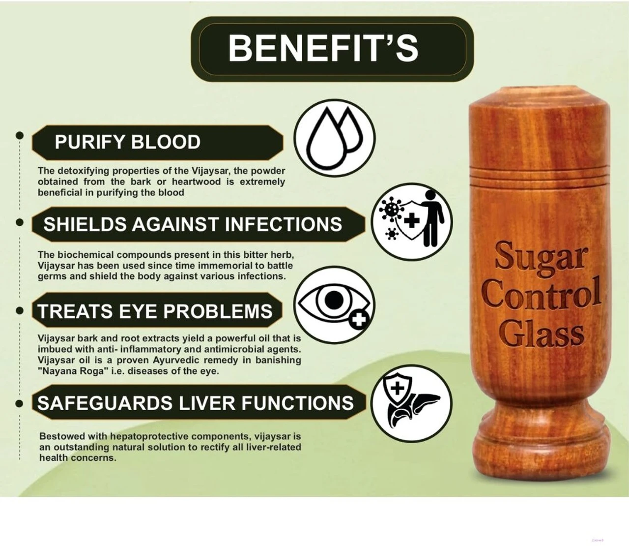 Sugar Balance Wooden Water Glass
